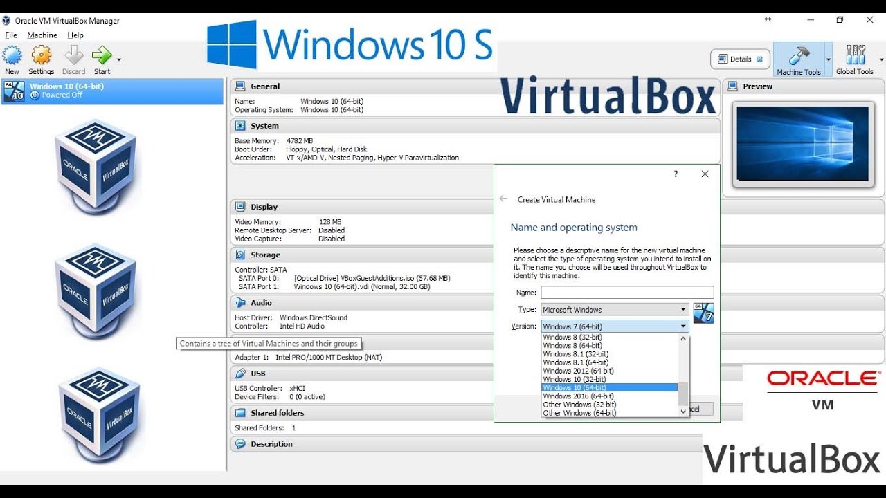 install windows 10 on virtualbox